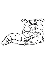 salami pizza fett dick übergewicht hunger fressen essen voll wurm schnecke kriechen raupe schlange süß niedlich comic cartoon