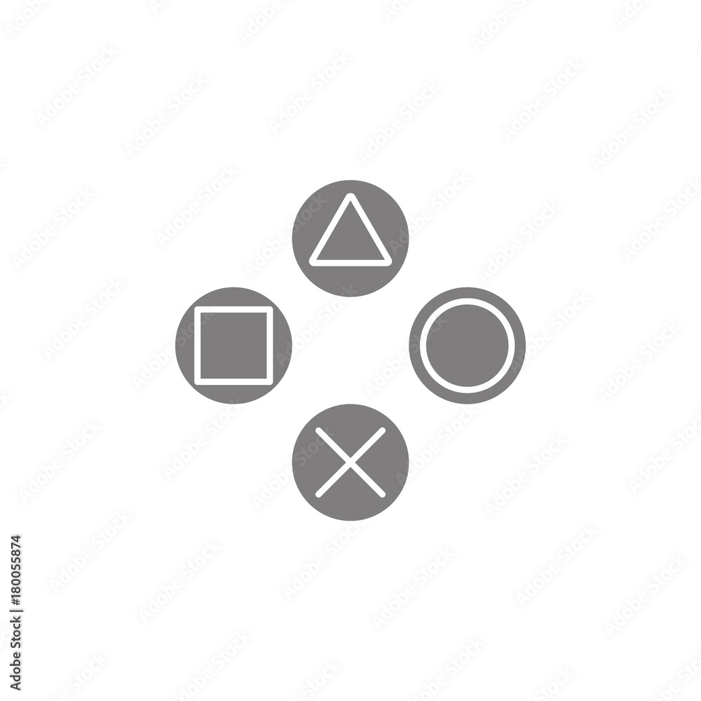 Aufkleber game pad bottons icon. simple web black icon, can be used as web element icon