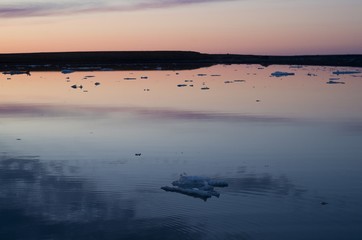 Arctic Ocean at sunset