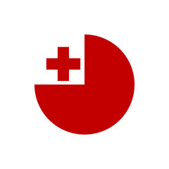 Obraz premium Tonga flag, official colors and proportion correctly. National Tonga flag. Vector illustration