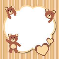 Cute Bear Photo Frame / Cute Bear Card Template
