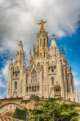 Fototapeta na wymiar Church of the Sacred Heart, Tibidabo mountain, Barcelona, Catalonia, Spain