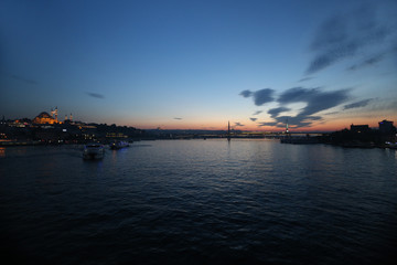 Cityscape of Istanbul and ships
