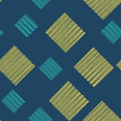 Seamless pattern with squares with lines. Vector repeating texture. Hand drawn image.