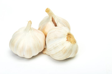 Garlics isolated on white
