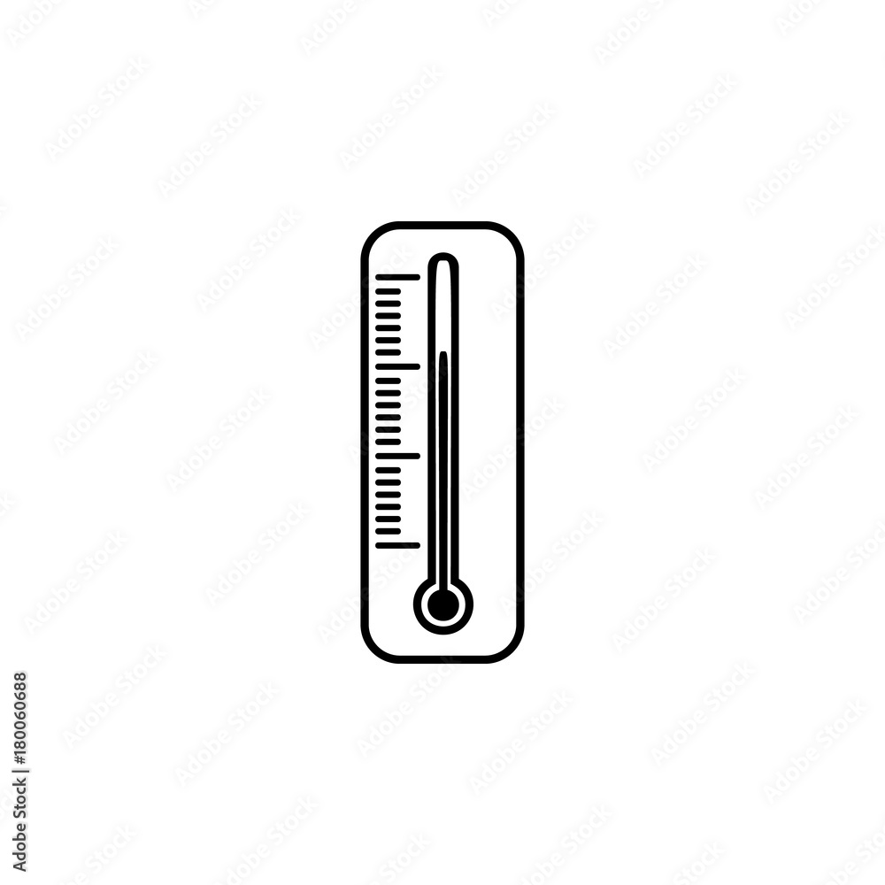 Poster thermometer line icon