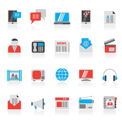 Connection, communication and technology icons - vector icon set