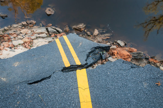 Fallen road