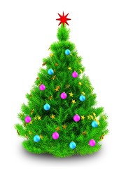 Obraz premium 3d neon green Christmas tree