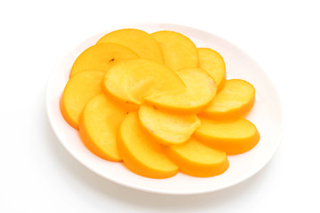 Fototapeta na wymiar sliced fresh persimmon