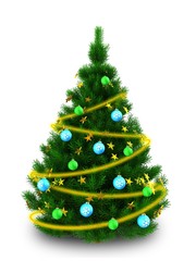 3d dark green Christmas tree
