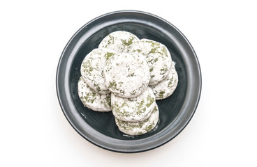 green tea mochi with red bean