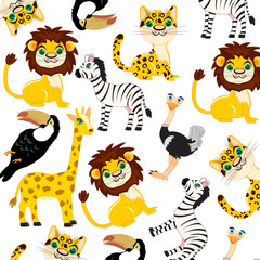 Obraz premium Animals of the africa pattern