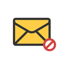 Email 01 Filled - Blocked Mail Icon