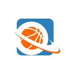 unique basketball logo. editable. vector