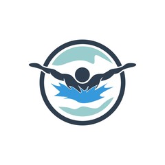 water sports. swimming logo. editable. vector
