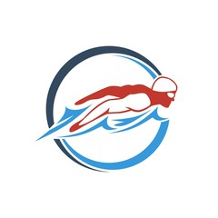 water sports. swimming logo. editable. vector