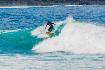La Santa is a good place for bodyboarding and surfing. Lanzarote. Canary Islands. Spain