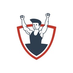 unique wrestling logo. vector. editable