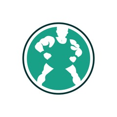 unique wrestling logo. vector. editable