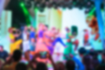 Blurred for background. club Go go dancer. Dance show at night club. Performance show during night party with many audience.