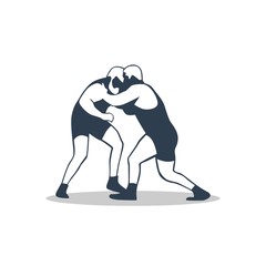 unique wrestling logo. vector. editable