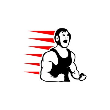 unique wrestling logo. vector. editable