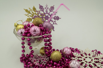 New Year, Christmas composition, New Year's candle