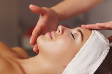 Spa treatment. Face massage