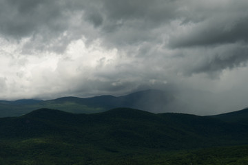 Storm Begins in a New Hampshire Mountain Terrain