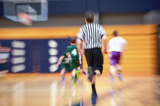 Youth basketball motion blur
