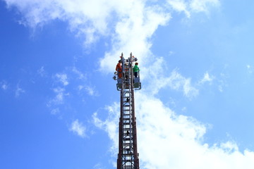 Ladder truck of emergency drills