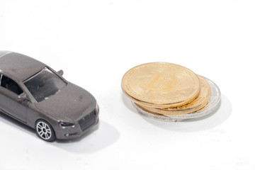 bitcoin and toy car