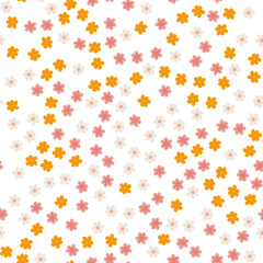 small colored flowers on a white background. For prints, postcards, greeting cards, wedding invitations, birthday, Valentine's day