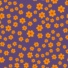 abstract seamless pattern of flowers on a purple background. For prints, cards, invitations, birthday, holidays, party, celebration, wedding, Valentine's day.