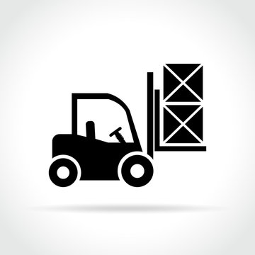 Fork Lift Icon On White Background