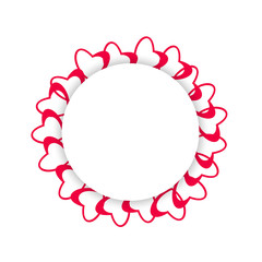 Obraz premium abstract love frame from a pattern of hearts. For greeting cards, invitations Valentine's day, wedding, birthday.