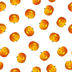 Happy Halloween pumpkin. Seamless pattern.