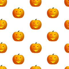 Happy Halloween pumpkin. Seamless pattern.