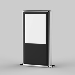 Blank Mock up Banner Stand Media Display Signage, Outdoor Advertising Poster stand Mock up. 3d illustration