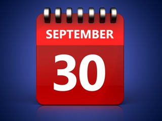 3d 30 september calendar