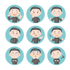 絵文字アイコン9セット・男子学生A