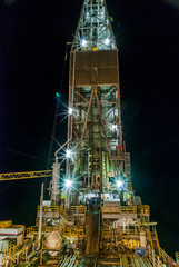 Drilling Rig Night View
