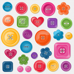 Set of colored vector buttons for your design. EPS 10 vector illustration.  Each element is isolated on a separate layer. - 180072843