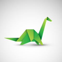 dinozaur origami wektor - obrazy, fototapety, plakaty