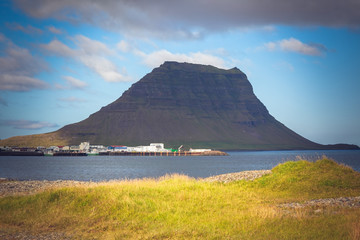 Western Icelandic Kirkjufell mountain landscape