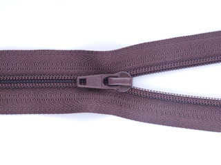brown zipper on white background
