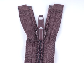 brown zipper on white background