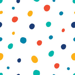 Seamless pattern, polka dot fabric, wallpaper, vector.