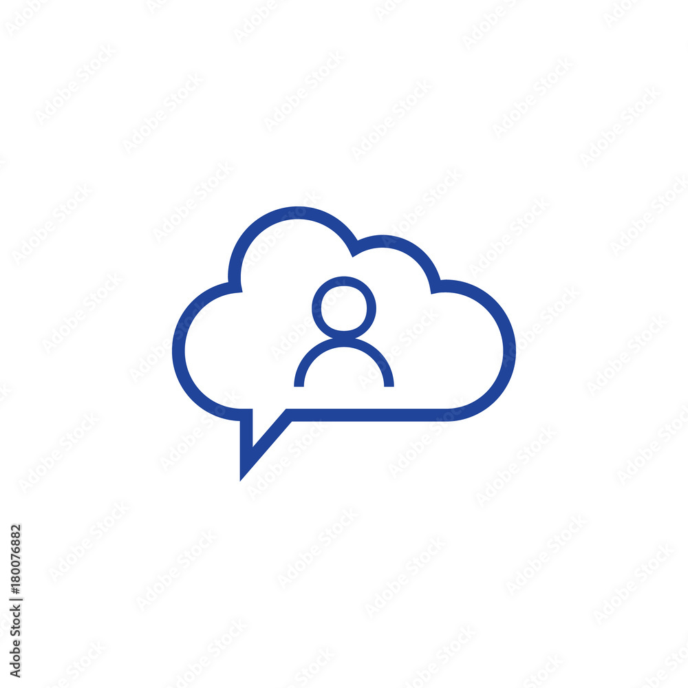 Poster cloud user icon computing concept vector illustration